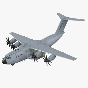 3D Airbus A400M Atlas Turboprop Military Transport Aircraft