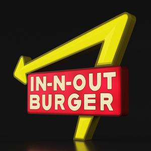 3D In N Out Burger Sign Light