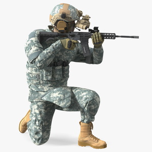 3D model Soldier in Grey Camo with Night Vision Aiming