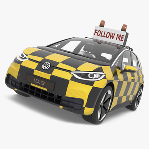 3D Volkswagen ID3 Follow Me Airport Vehicle Simplified