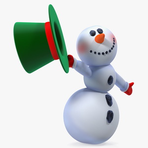 Cartoon Snowman Rigged 3D