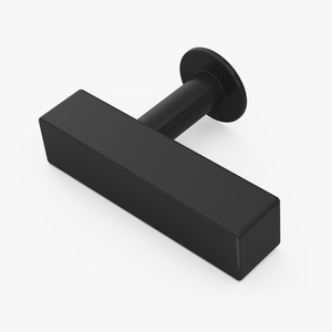 3D model Kitchen Cabinet Handle Knob Rectangular Black