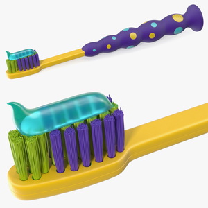 3D model Children Toothbrush with Toothpaste