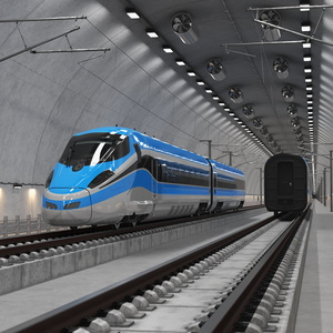 3D Tunnel Cross Section with Train