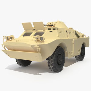 3D model BRDM 2 Amphibious Vehicle Yellow Simple Interior Rigged