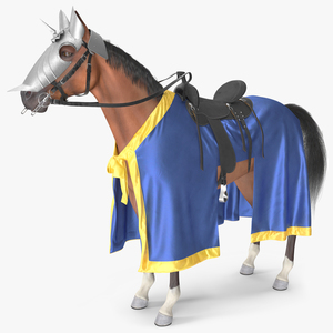 Knight Horse Blanket Fur 3D model