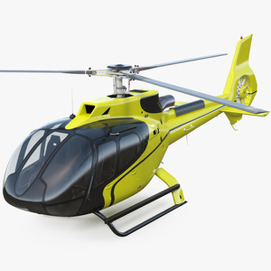 Light Civil Helicopter Rigged 3D model