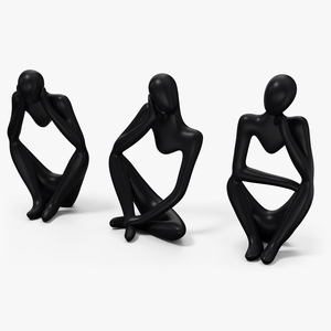 3D Abstract Human Figures Black model