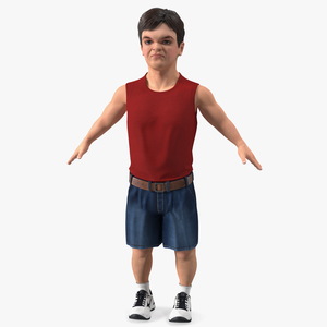 Dwarf Man Wearing Summer Clothes A-pose 3D model