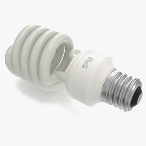 3D Twist Fluorescent Light Bulb model