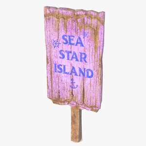 3D Old Weathered Rural Signpost model