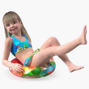 3D Swims Child Girl Beach Style model