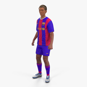 Soccer or Football Player Barcelona Rigged 3D