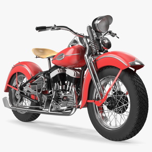 Motorcycle Harley-Davidson WLA Red 3D model