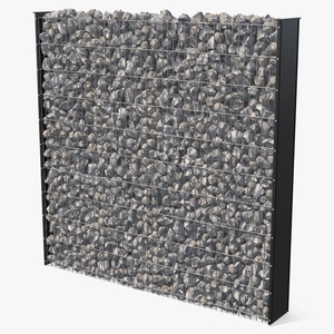 Gabion Wall Section 3D model