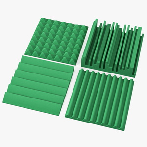 Sound Absorbing Panels Green Set 3D