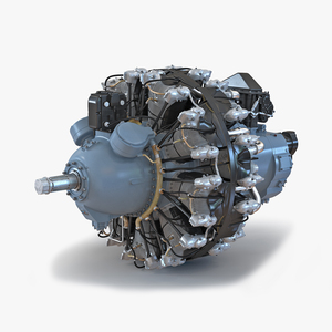 3D Radial Engine Pratt and Whitney R 2800 model