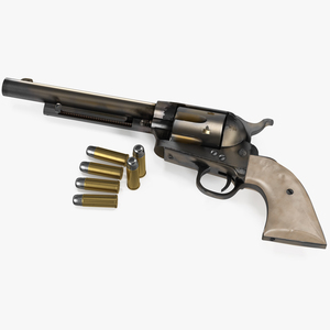 3D model Revolver and Bullets