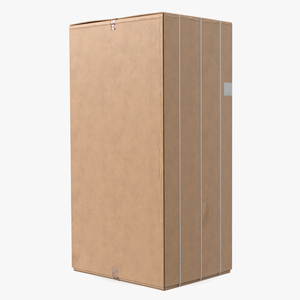 3D Old Large Cardboard Box model