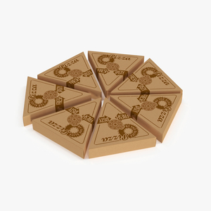 3D Round of Triangle Pizza Slice Party Boxes