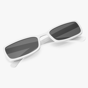 3D Optical Square Glasses with White Frame Folded