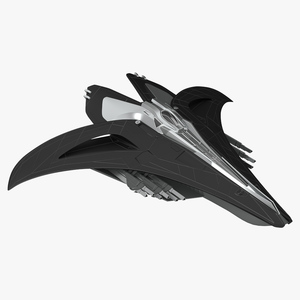 Futuristic Space Fighter Starship Black 3D model