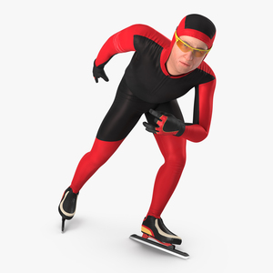 Speed Skater Generic Rigged 3D