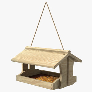 3D Wooden Bird Feeder model