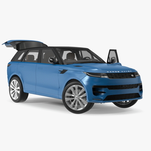 3D model Land Rover Range Rover Sport 2023 Blue Rigged