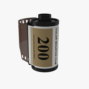 35mm Film Roll Gold 3D model