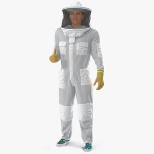 3D model Woman Beekeeper in Suit Rigged