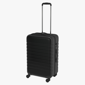 3D Plastic Trolley Luggage Bag Black model