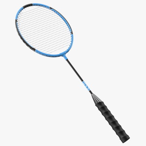 3D Blue Badminton Racket