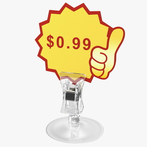 3D Price Tag Holder Plastic with Suction Cup
