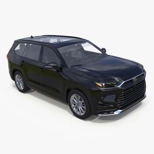 3D model Toyota Grand Highlander 2024 Black Simplified