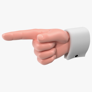 3D Cartoon Man Hand Pointing Gesture model