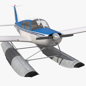 3D Light Aircraft Piper PA 28 Cherokee Seaplane 3