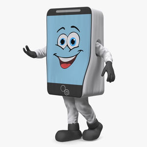 Smiling Mascot Character IPhone Walking 3D model