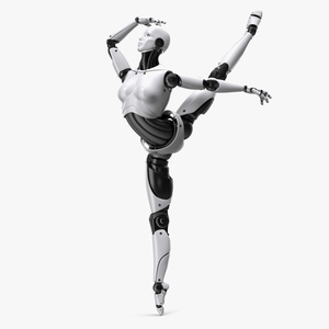 3D Female Cyborg Ballerina Pose model