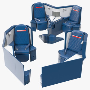 3D Delta Air Lines Airbus A330-300 Business Class Seats Set