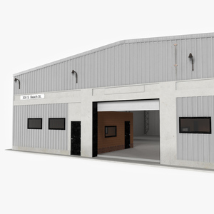 Post Frame Warehouse Building 3D model