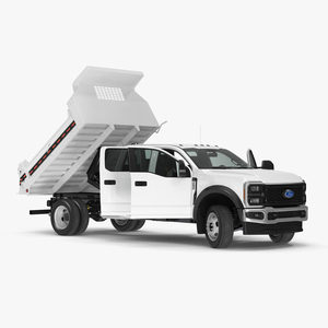 3D Ford Super Duty F550 Dump White 2023 Rigged model