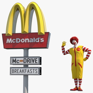 McDonalds Clown and McDonalds Pylon Fur 3D model