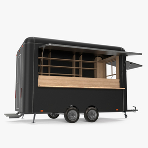 Food Trailer Black Empty 3D model