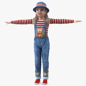 3D model Child Girl Street Style Rigged