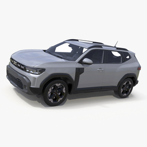 Dacia Duster 2024 Crossover Simplified White 3D model