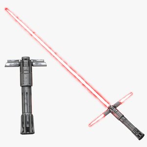 3D Kylo Ren Lightsaber Used Set model