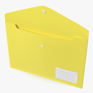 3D model Plastic Document Folder Open Yellow