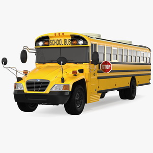 3D Blue Bird Vision School Bus Exterior Only