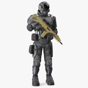 3D Sci-fi Soldier Standing Pose model